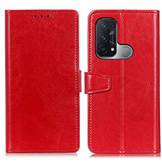 Custodia Portafoglio In Pelle Cover con Supporto A06D per Oppo Reno5 A Rosso