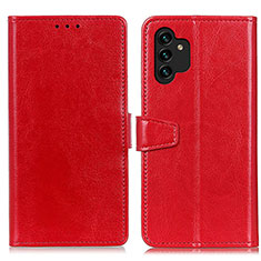 Custodia Portafoglio In Pelle Cover con Supporto A06D per Samsung Galaxy A13 4G Rosso