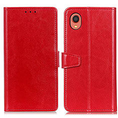Custodia Portafoglio In Pelle Cover con Supporto A06D per Samsung Galaxy A22 5G SC-56B Rosso