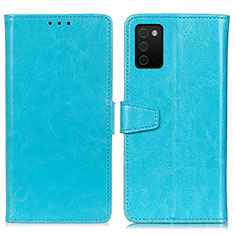 Custodia Portafoglio In Pelle Cover con Supporto A06D per Samsung Galaxy F02S SM-E025F Cielo Blu