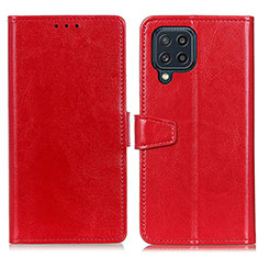 Custodia Portafoglio In Pelle Cover con Supporto A06D per Samsung Galaxy M32 4G Rosso