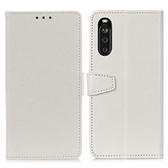 Custodia Portafoglio In Pelle Cover con Supporto A06D per Sony Xperia 10 III Lite Bianco