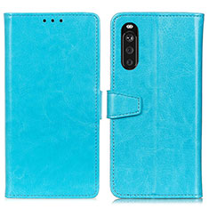 Custodia Portafoglio In Pelle Cover con Supporto A06D per Sony Xperia 10 III SOG04 Cielo Blu