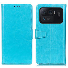 Custodia Portafoglio In Pelle Cover con Supporto A06D per Xiaomi Mi 11 Ultra 5G Cielo Blu