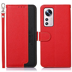 Custodia Portafoglio In Pelle Cover con Supporto A06D per Xiaomi Mi 12X 5G Rosso