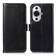 Custodia Portafoglio In Pelle Cover con Supporto A07D per Huawei Nova 11 Ultra Nero