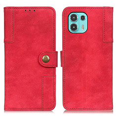 Custodia Portafoglio In Pelle Cover con Supporto A07D per Motorola Moto Edge 20 Lite 5G Rosso