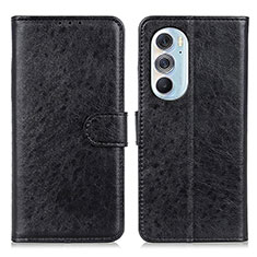 Custodia Portafoglio In Pelle Cover con Supporto A07D per Motorola Moto Edge 30 Pro 5G Nero