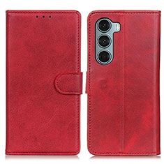 Custodia Portafoglio In Pelle Cover con Supporto A07D per Motorola Moto Edge S30 5G Rosso