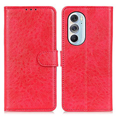 Custodia Portafoglio In Pelle Cover con Supporto A07D per Motorola Moto Edge X30 5G Rosso