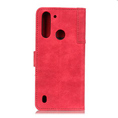 Custodia Portafoglio In Pelle Cover con Supporto A07D per Motorola Moto One Fusion Rosso