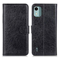 Custodia Portafoglio In Pelle Cover con Supporto A07D per Nokia C12 Plus Nero