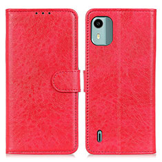 Custodia Portafoglio In Pelle Cover con Supporto A07D per Nokia C12 Plus Rosso