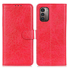 Custodia Portafoglio In Pelle Cover con Supporto A07D per Nokia G11 Rosso