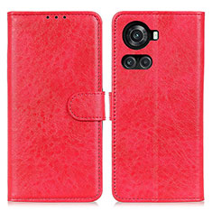 Custodia Portafoglio In Pelle Cover con Supporto A07D per OnePlus 10R 5G Rosso