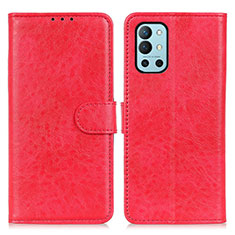 Custodia Portafoglio In Pelle Cover con Supporto A07D per OnePlus 9R 5G Rosso