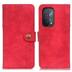 Custodia Portafoglio In Pelle Cover con Supporto A07D per Oppo A54 5G Rosso