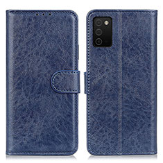 Custodia Portafoglio In Pelle Cover con Supporto A07D per Samsung Galaxy A02s Blu