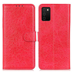 Custodia Portafoglio In Pelle Cover con Supporto A07D per Samsung Galaxy A02s Rosso