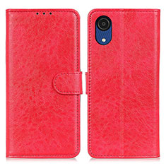 Custodia Portafoglio In Pelle Cover con Supporto A07D per Samsung Galaxy A03 Core Rosso