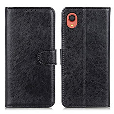 Custodia Portafoglio In Pelle Cover con Supporto A07D per Samsung Galaxy A22 5G SC-56B Nero