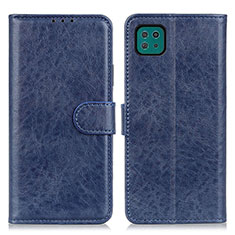 Custodia Portafoglio In Pelle Cover con Supporto A07D per Samsung Galaxy F42 5G Blu