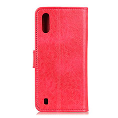 Custodia Portafoglio In Pelle Cover con Supporto A07D per Samsung Galaxy M01 Rosso