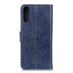 Custodia Portafoglio In Pelle Cover con Supporto A07D per Samsung Galaxy M02 Blu