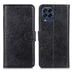 Custodia Portafoglio In Pelle Cover con Supporto A07D per Samsung Galaxy M53 5G Nero