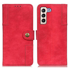 Custodia Portafoglio In Pelle Cover con Supporto A07D per Samsung Galaxy S21 5G Rosso