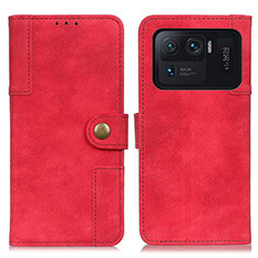 Custodia Portafoglio In Pelle Cover con Supporto A07D per Xiaomi Mi 11 Ultra 5G Rosso