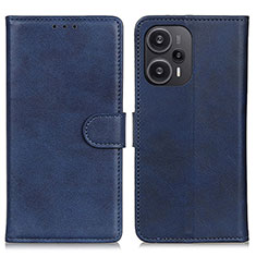 Custodia Portafoglio In Pelle Cover con Supporto A07D per Xiaomi Poco F5 5G Blu