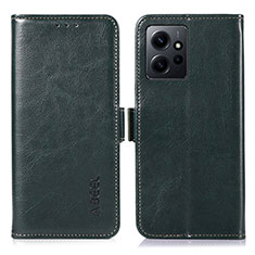 Custodia Portafoglio In Pelle Cover con Supporto A07D per Xiaomi Redmi Note 12 4G Verde