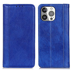 Custodia Portafoglio In Pelle Cover con Supporto A08 per Apple iPhone 14 Pro Blu