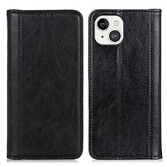 Custodia Portafoglio In Pelle Cover con Supporto A08 per Apple iPhone 15 Nero