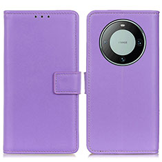 Custodia Portafoglio In Pelle Cover con Supporto A08D per Huawei Mate 60 Viola