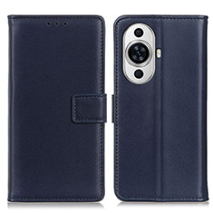 Custodia Portafoglio In Pelle Cover con Supporto A08D per Huawei Nova 11 Blu