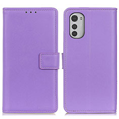 Custodia Portafoglio In Pelle Cover con Supporto A08D per Motorola Moto E32 Viola