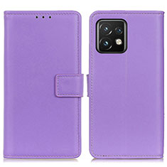 Custodia Portafoglio In Pelle Cover con Supporto A08D per Motorola Moto Edge Plus (2023) 5G Viola