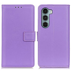 Custodia Portafoglio In Pelle Cover con Supporto A08D per Motorola Moto Edge S30 5G Viola