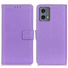 Custodia Portafoglio In Pelle Cover con Supporto A08D per Motorola Moto G 5G (2023) Viola