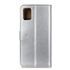 Custodia Portafoglio In Pelle Cover con Supporto A08D per Motorola Moto G100 5G Argento