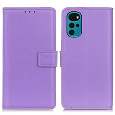 Custodia Portafoglio In Pelle Cover con Supporto A08D per Motorola Moto G22 Viola