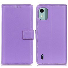 Custodia Portafoglio In Pelle Cover con Supporto A08D per Nokia C12 Plus Viola