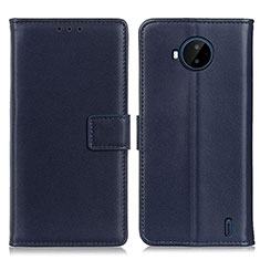 Custodia Portafoglio In Pelle Cover con Supporto A08D per Nokia C20 Plus Blu