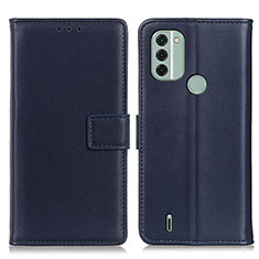 Custodia Portafoglio In Pelle Cover con Supporto A08D per Nokia C31 Blu