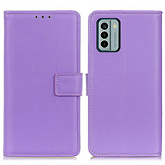 Custodia Portafoglio In Pelle Cover con Supporto A08D per Nokia G22 Viola