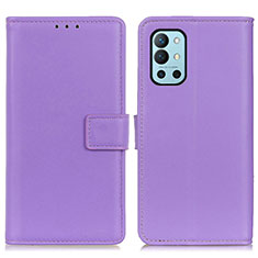 Custodia Portafoglio In Pelle Cover con Supporto A08D per OnePlus 9R 5G Viola