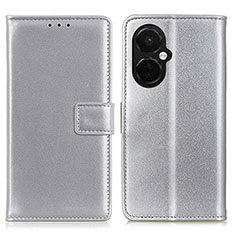 Custodia Portafoglio In Pelle Cover con Supporto A08D per OnePlus Nord CE 3 Lite 5G Argento