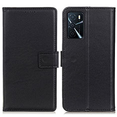 Custodia Portafoglio In Pelle Cover con Supporto A08D per Oppo A54s Nero